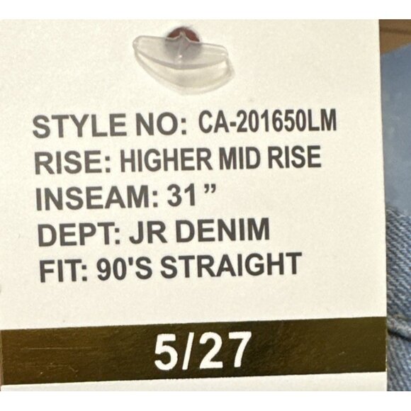 NWT Celebrity Ace Girls 5/27 Relaxed Straight Leg Denim Jeans 31” Inseam - Picture 5 of 5